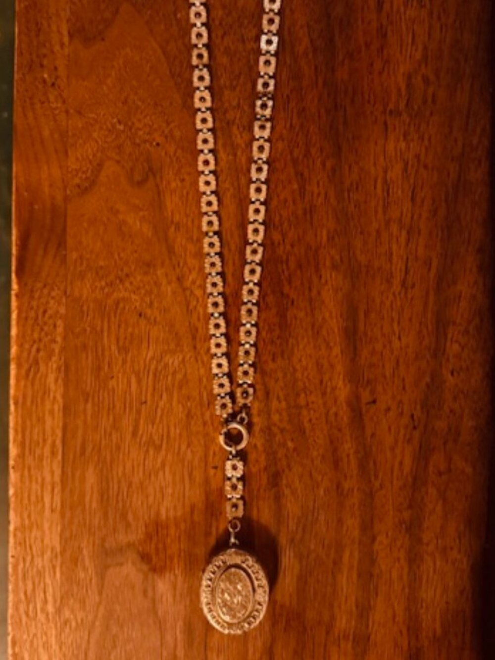 Antique Victorian Gold Filled Bookchain Mourning Locket Necklace 1880s